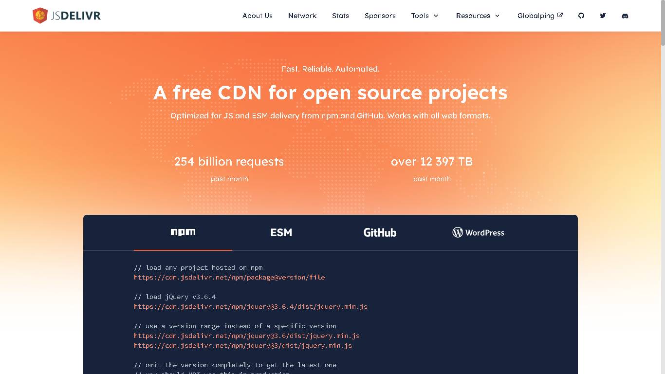 免费开源的 CDN 解决方案，用于帮助开发者和站长