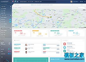 全屏透明响应式后台UI界面html5模板