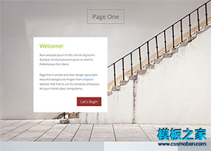 大气背景Page One摄影作品专题html5模板
