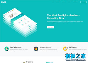 亮绿色响应式商业咨询公司网站模板