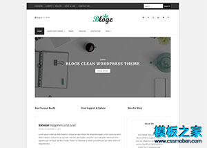 bloge黑白旅行日志记录WordPress模板