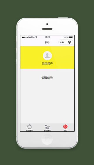 投资微信小程序个人中心页面模板