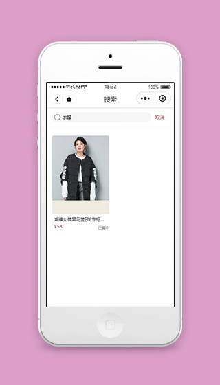 微信服装小程序搜索查询页面