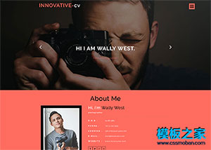 商业摄影师作品集求职简历网站模板