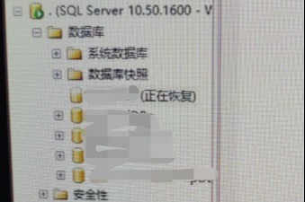 SqlServer数据库服务手动操作重启后长时间显示（正在恢复）